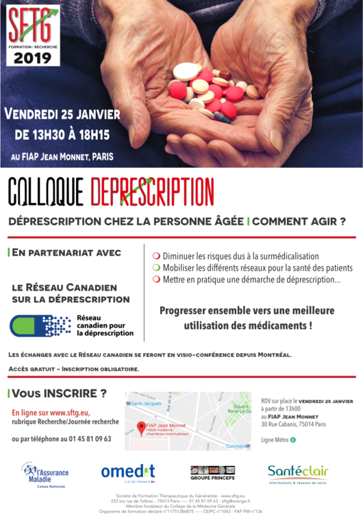 Invitation Colloque Déprescription chez la personne âgée